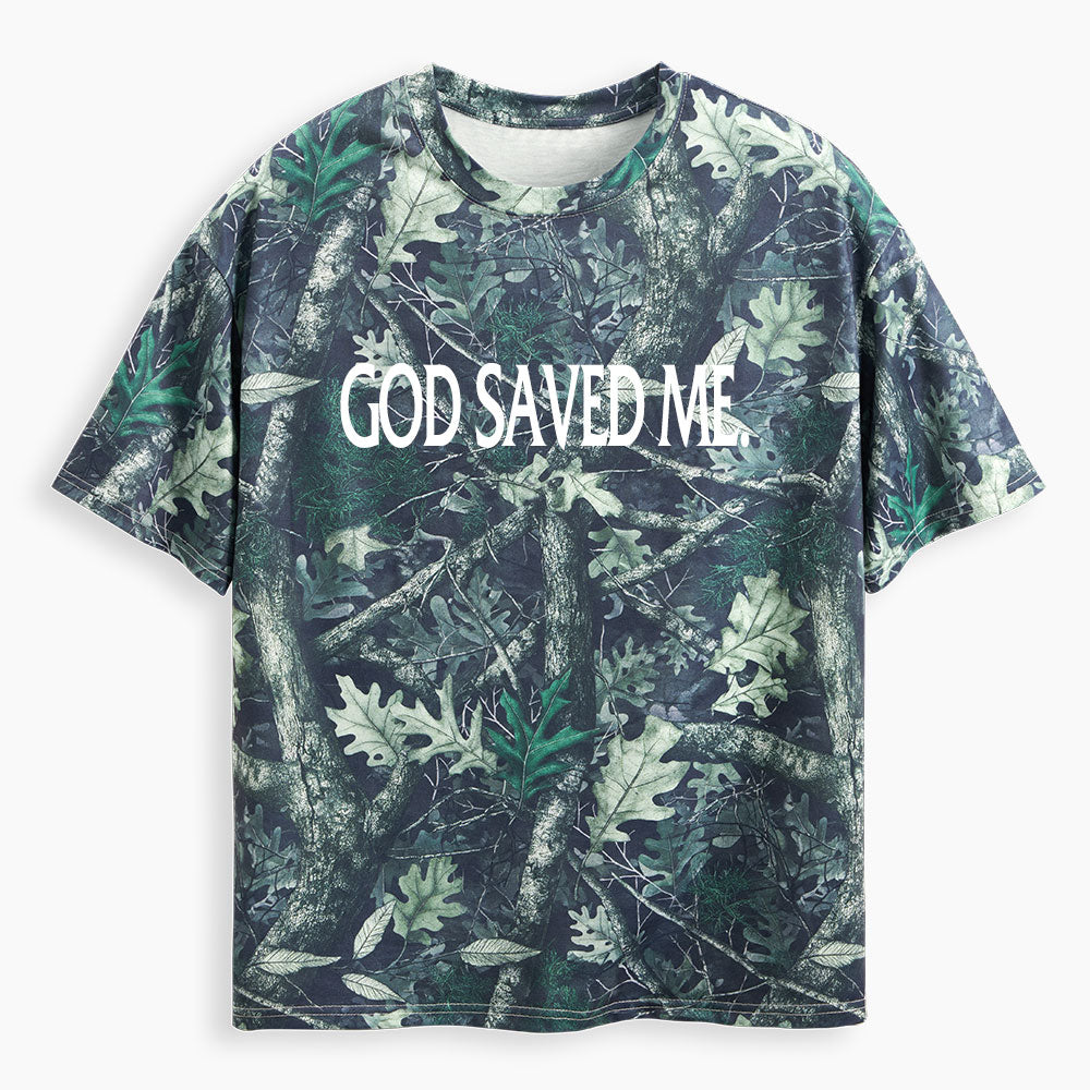God Saved Me Christian Camo T-Shirt