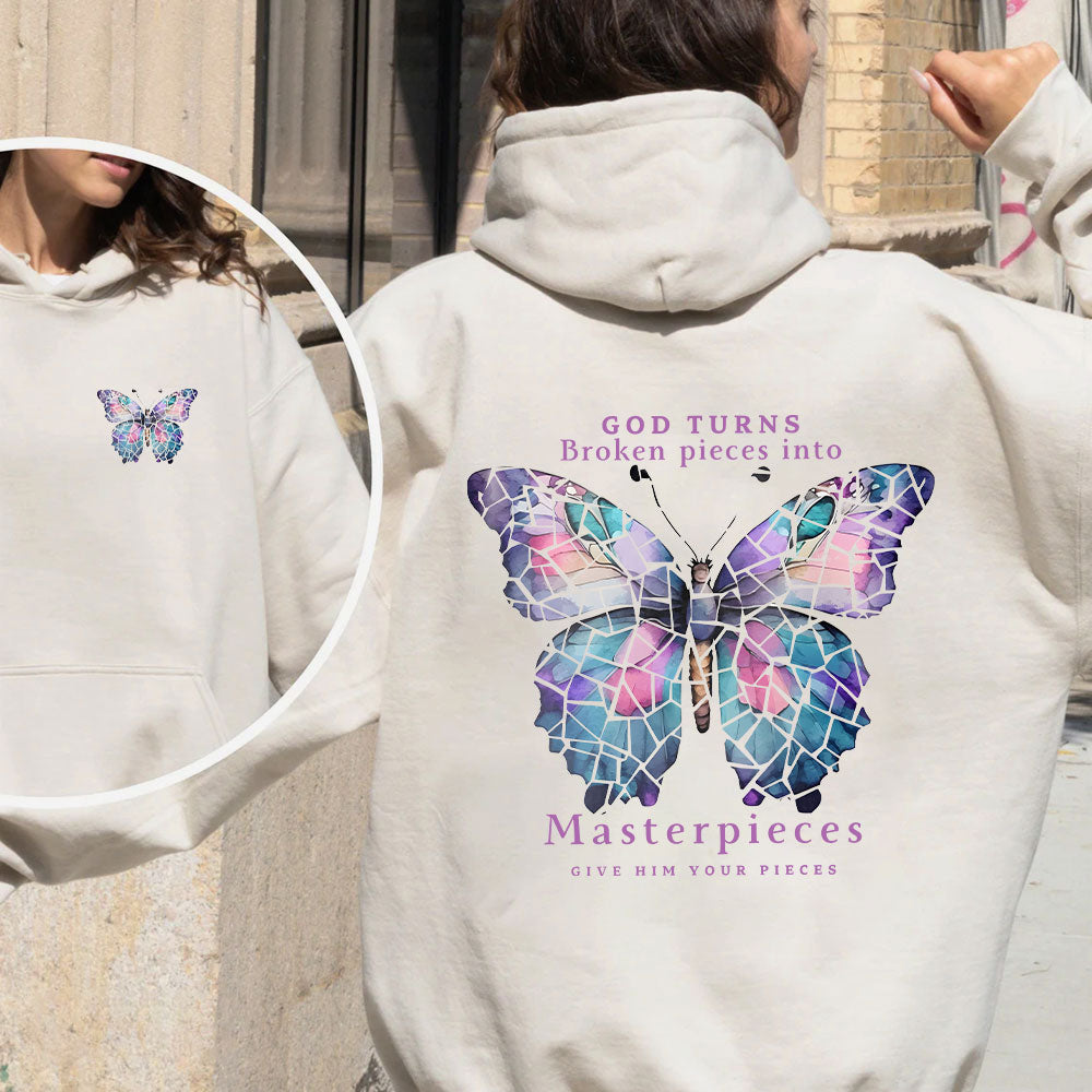 God Turns Broken Pieces Into Masterpieces Christian Fleece Hoodie Set
