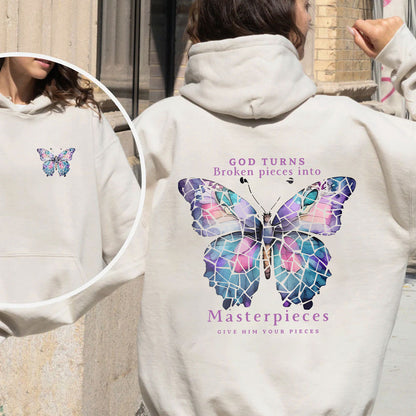 God Turns Broken Pieces Into Masterpieces Christian Fleece Hoodie Set