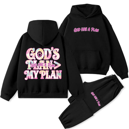 God's Plan Is Better Than Mine Christian Premium Fleece Hoodie Set