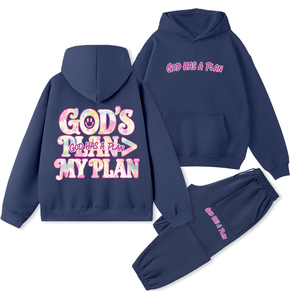 God's Plan Is Better Than Mine Christian Premium Fleece Hoodie Set