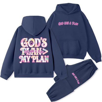 God's Plan Is Better Than Mine Christian Premium Fleece Hoodie Set