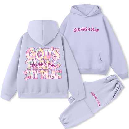 God's Plan Is Better Than Mine Christian Premium Fleece Hoodie Set