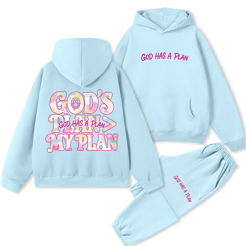 God's Plan Is Better Than Mine Christian Premium Fleece Hoodie Set