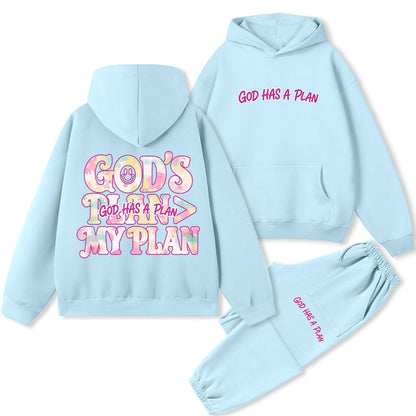 God's Plan Is Better Than Mine Christian Premium Fleece Hoodie Set
