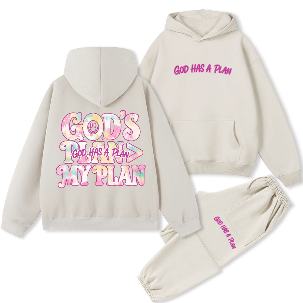 God's Plan Is Better Than Mine Christian Premium Fleece Hoodie Set