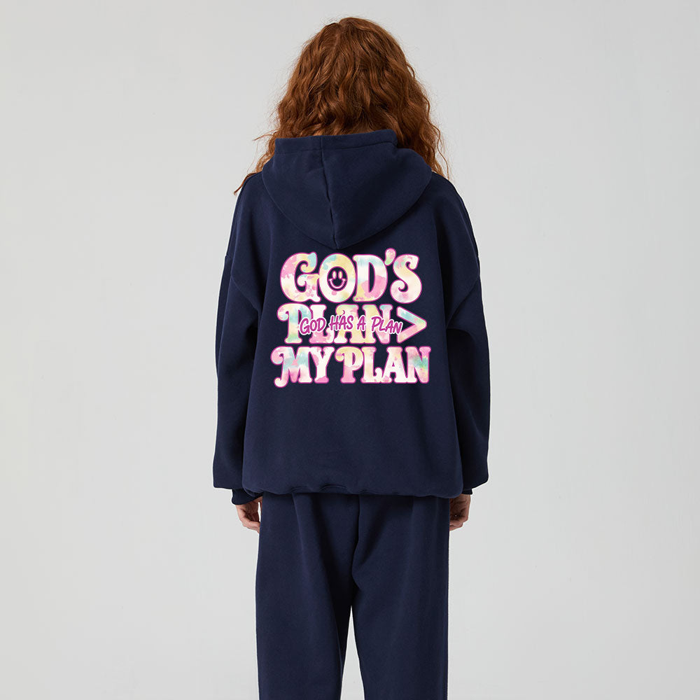 God's Plan Is Better Than Mine Christian Premium Fleece Hoodie Set