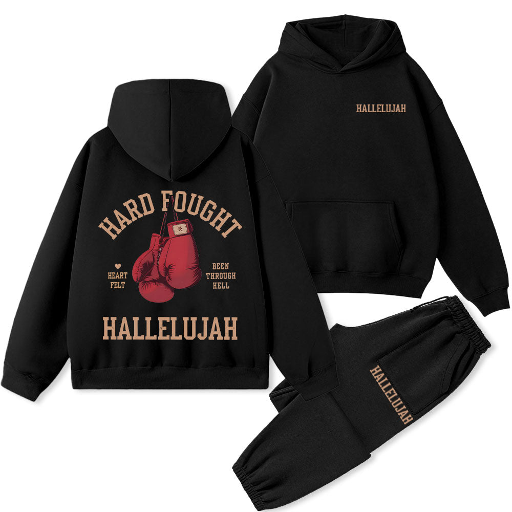 Hard Fought Hallelujah Premium Fleece Hoodie Set