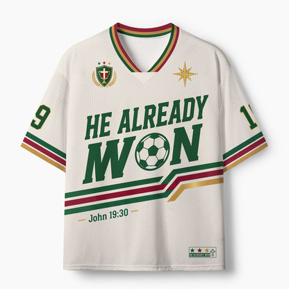 He Already Won Christian Mesh Jersey