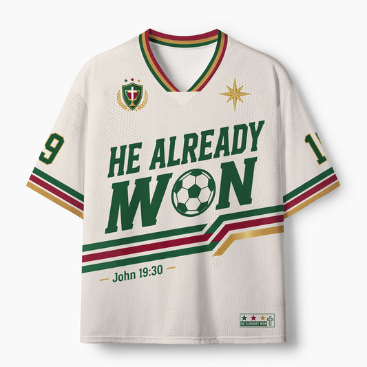 He Already Won Christian Mesh Jersey