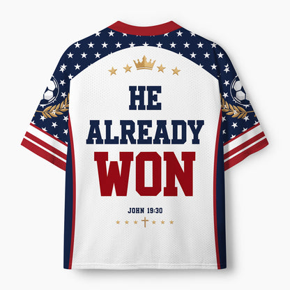 He Already Won Christian Mesh Jersey