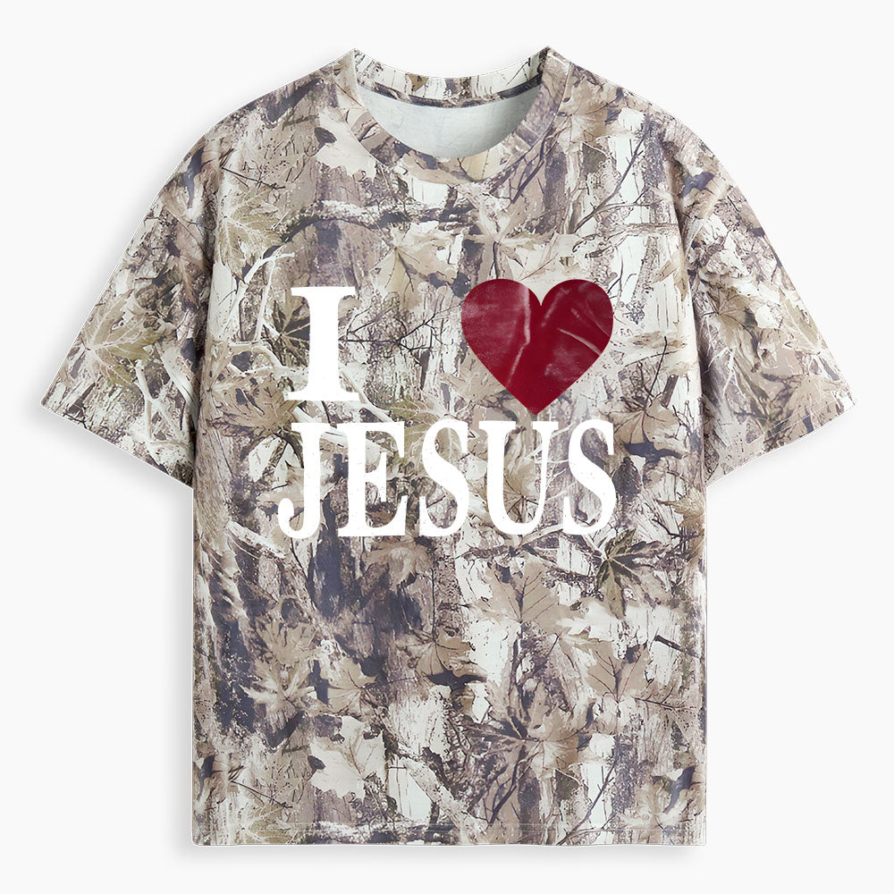 I Love Jesus Christian Camo T-Shirt