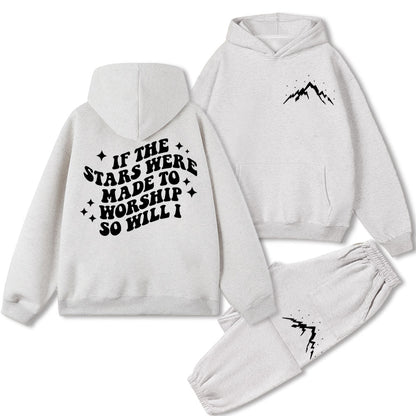 If The Stars Were Made To Worship Christian Fleece Hoodie Set