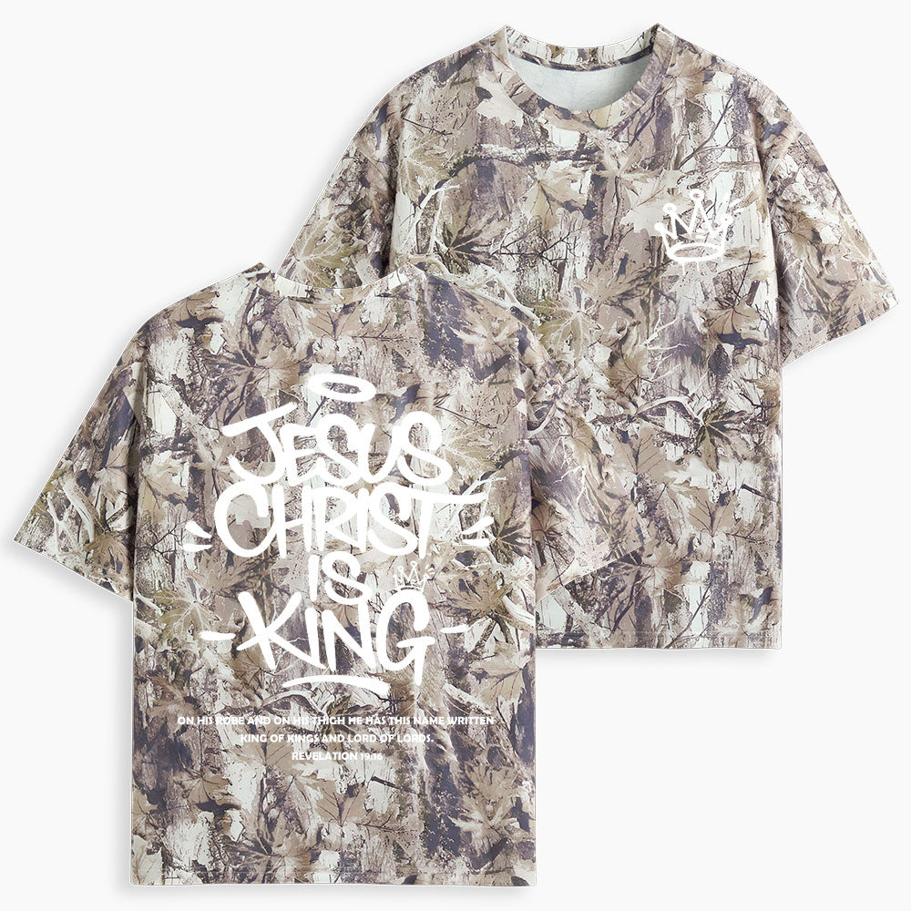 Jesus Christ Is King Christian Camo T-Shirt