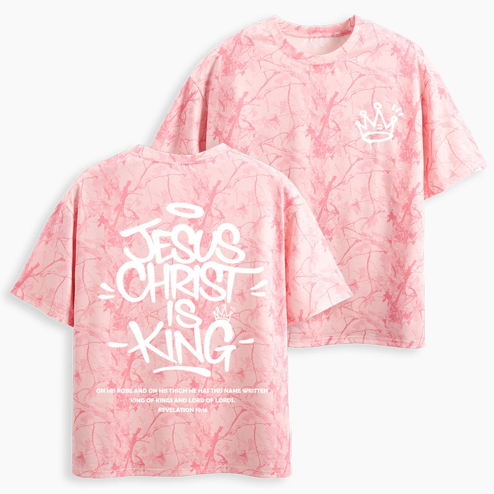 Jesus Christ Is King Christian Camo T-Shirt