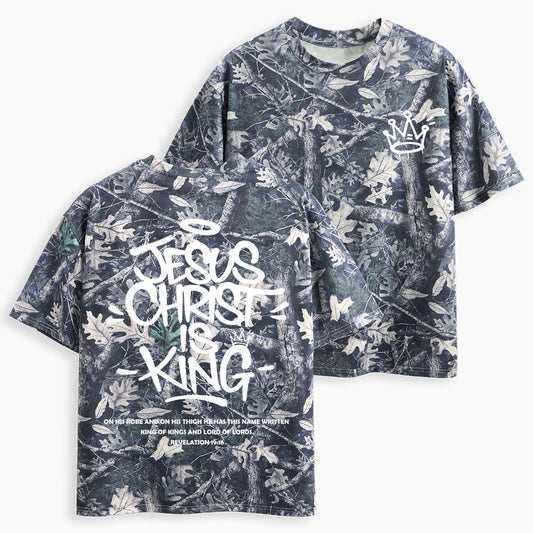 Jesus Christ Is King Christian Camo T-Shirt