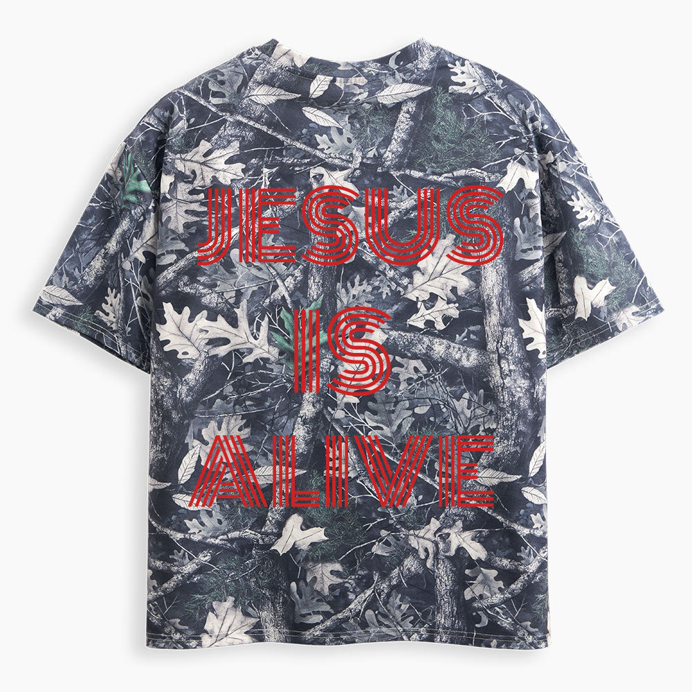 Jesus Is Alive Christian Camo T-Shirt
