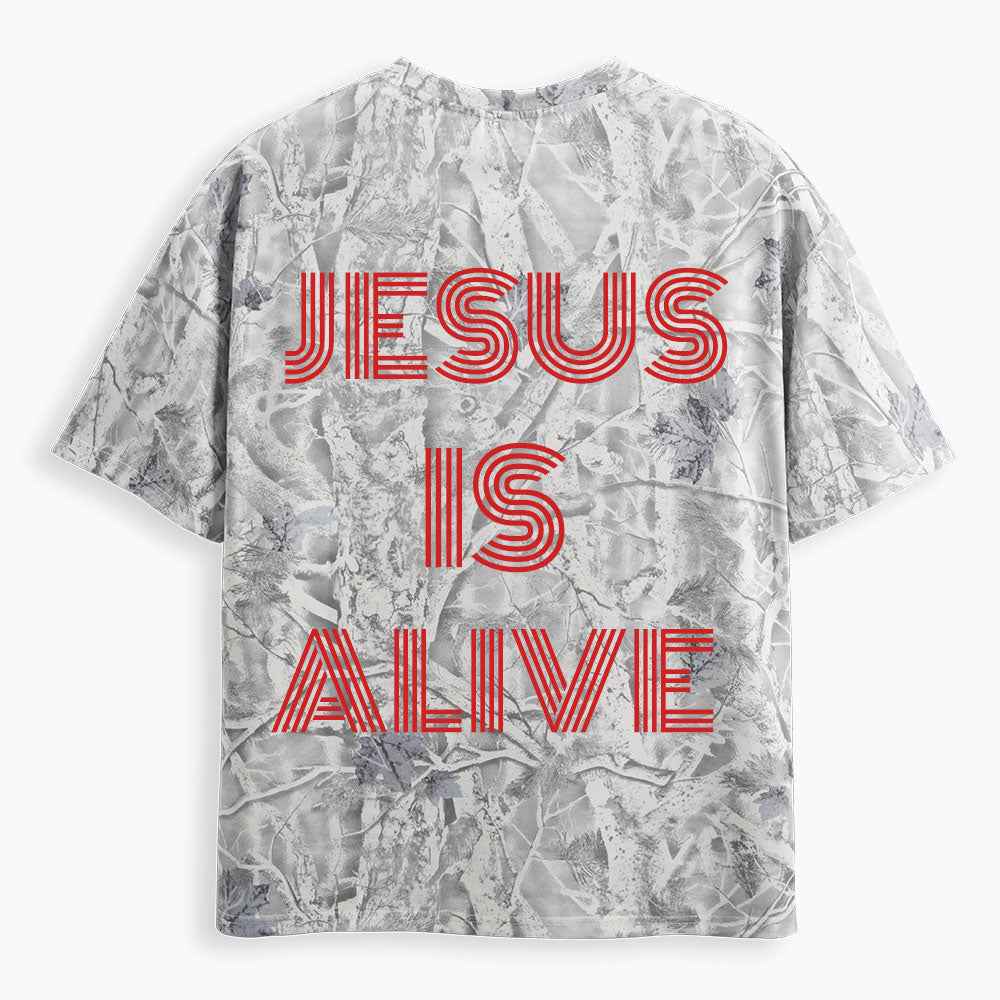 Jesus Is Alive Christian Camo T-Shirt
