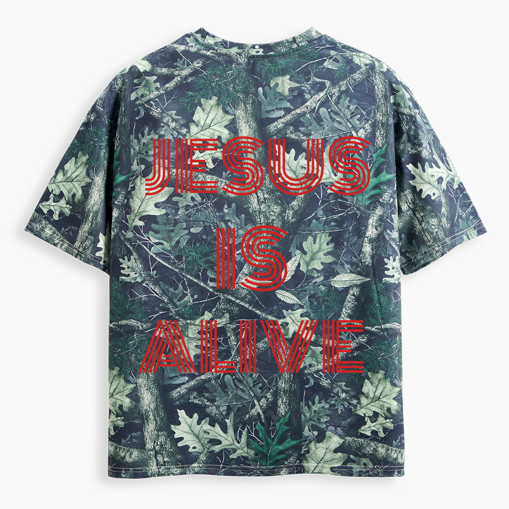 Jesus Is Alive Christian Camo T-Shirt