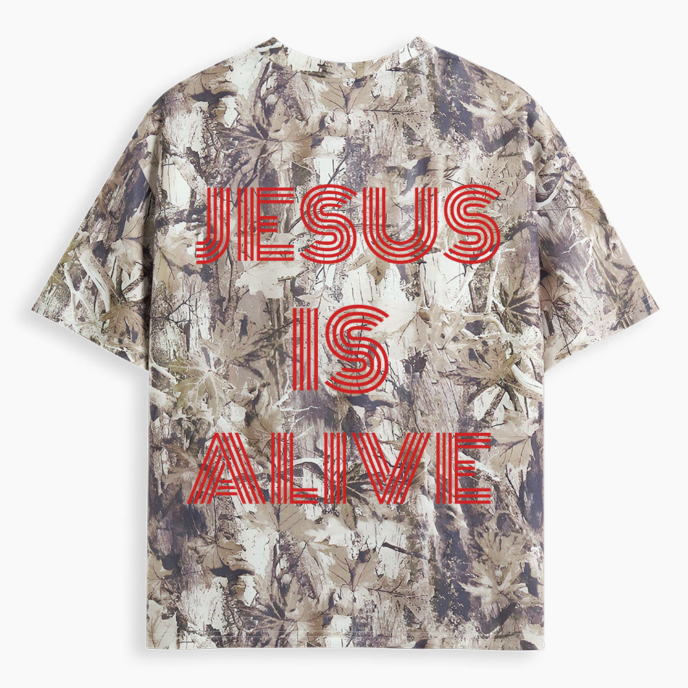 Jesus Is Alive Christian Camo T-Shirt