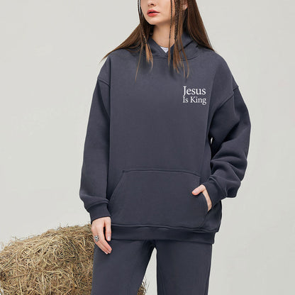 Jesus Is King Christian Fleece Hoodie Set
