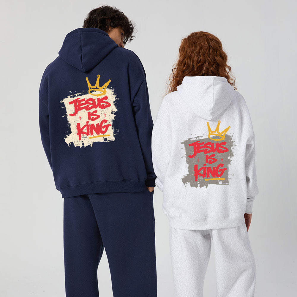 Jesus Is King Christian Premium Fleece Hoodie Set