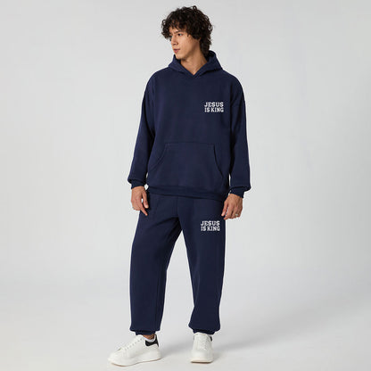Jesus Is King Christian Premium Fleece Hoodie Set