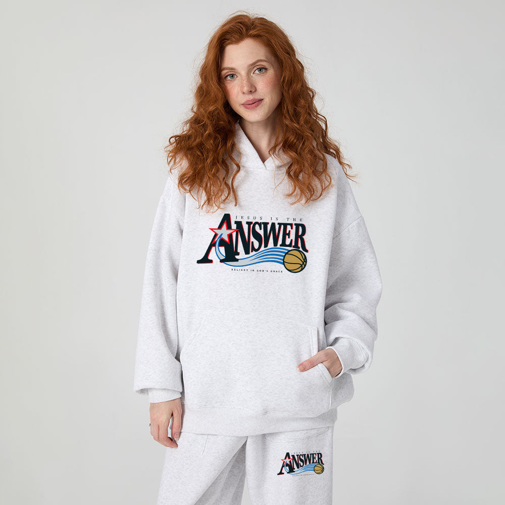 Jesus Is The Answer Christian Premium Fleece Hoodie Set