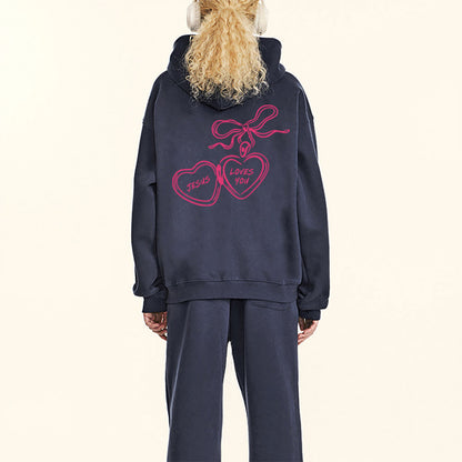 Jesus Love You Christian Fleece Hoodie Set