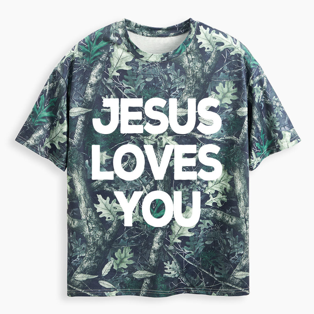 Jesus Loves You Christian Camo T-Shirt