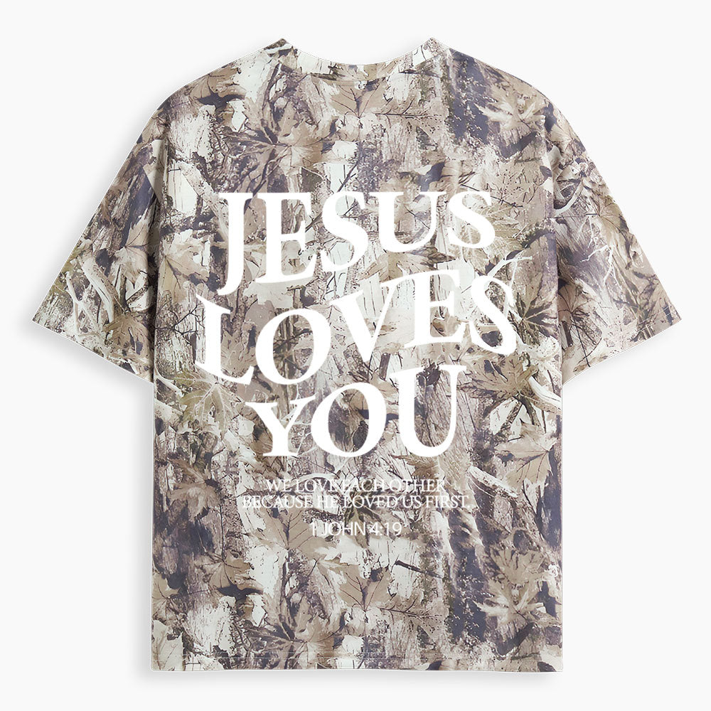 Jesus Loves You Christian Camo T-Shirt