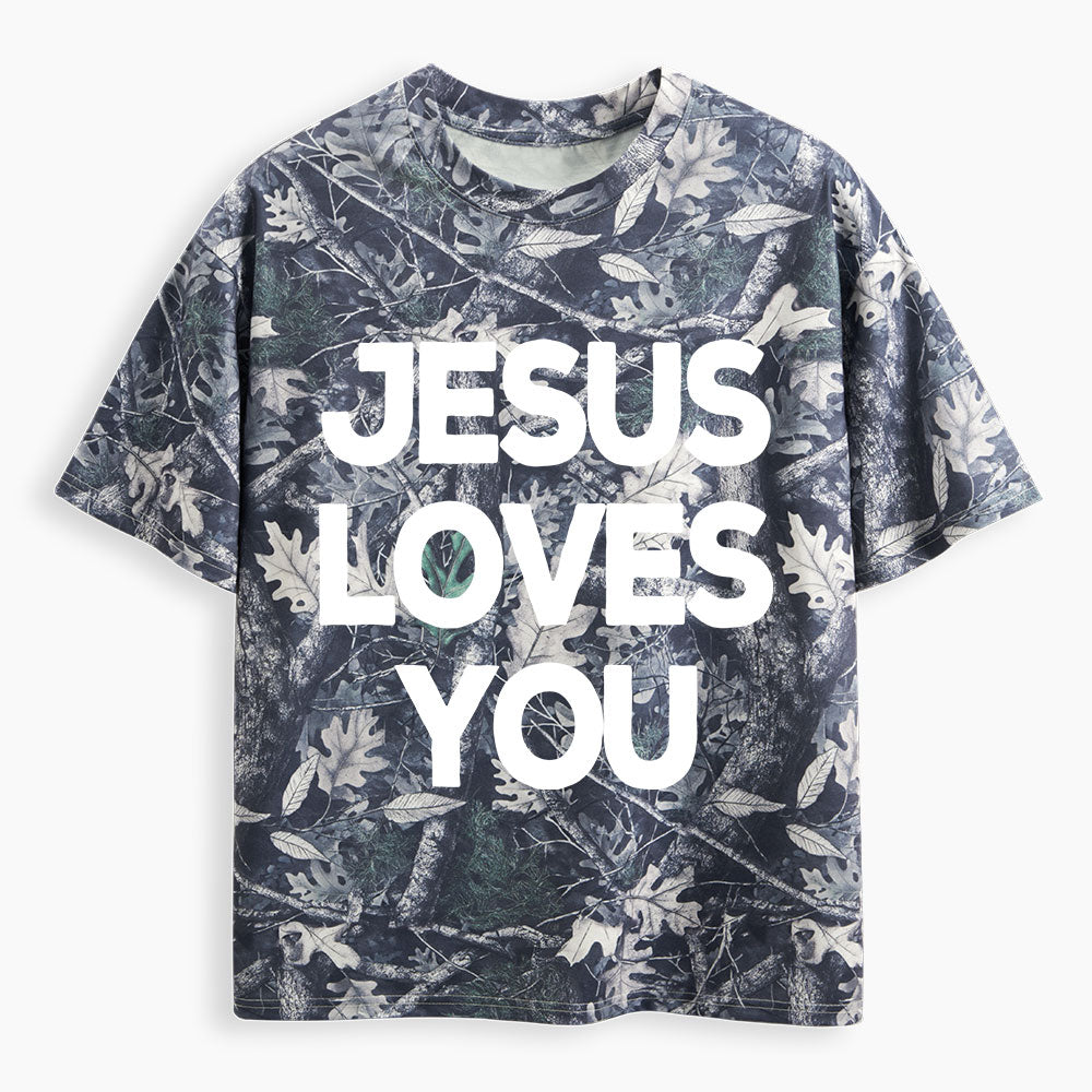 Jesus Loves You Christian Camo T-Shirt