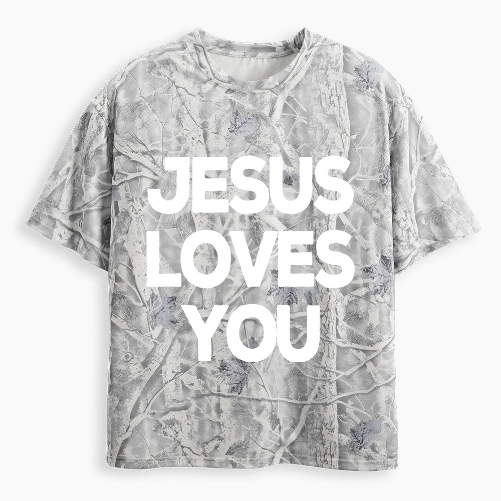 Jesus Loves You Christian Camo T-Shirt