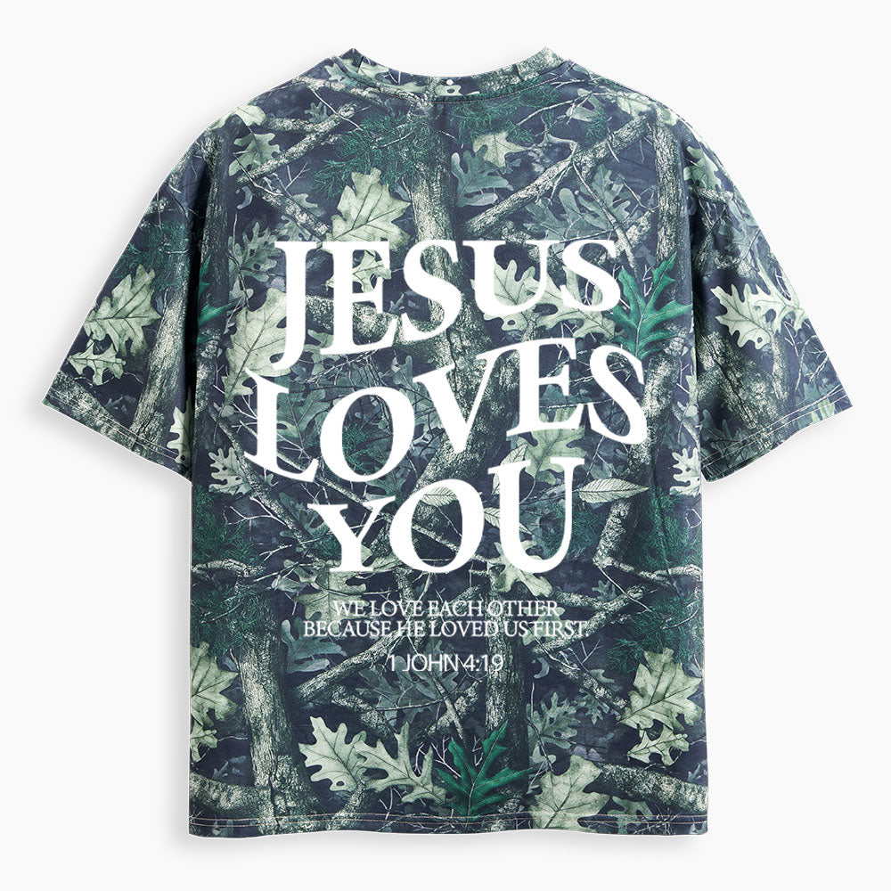 Jesus Loves You Christian Camo T-Shirt