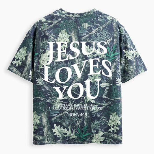 Jesus Loves You Christian Camo T-Shirt