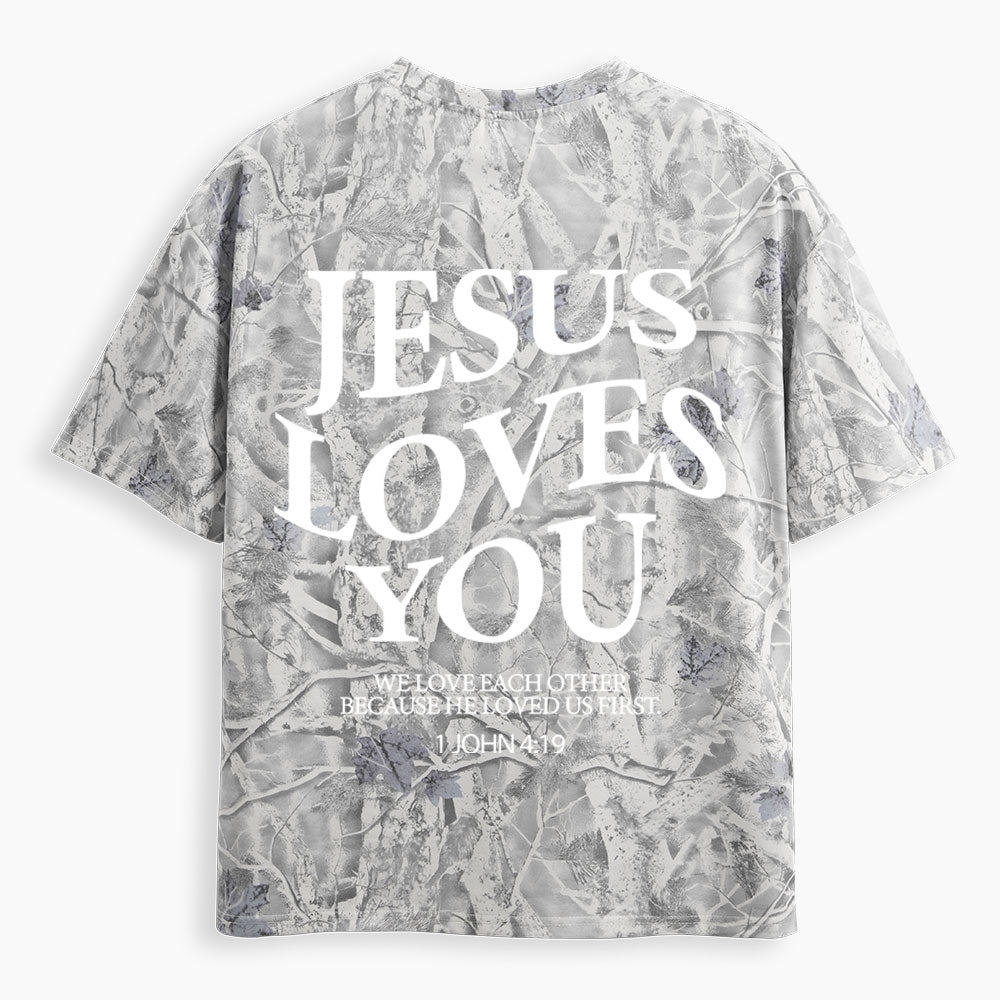 Jesus Loves You Christian Camo T-Shirt