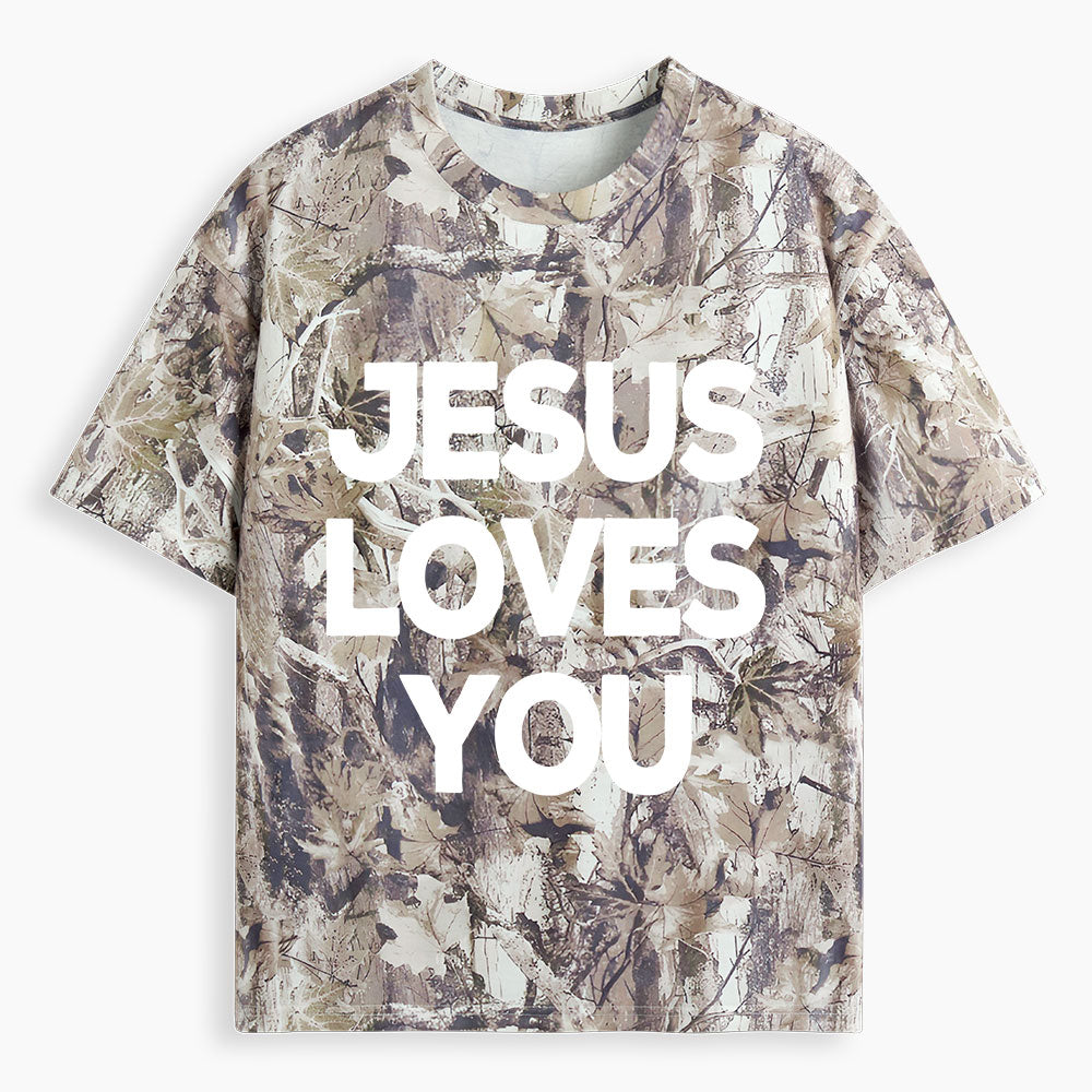 Jesus Loves You Christian Camo T-Shirt
