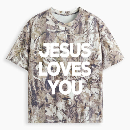 Jesus Loves You Christian Camo T-Shirt