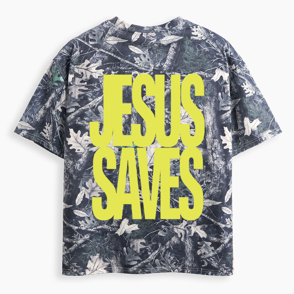 Jesus Saves Christian Camo T-Shirt