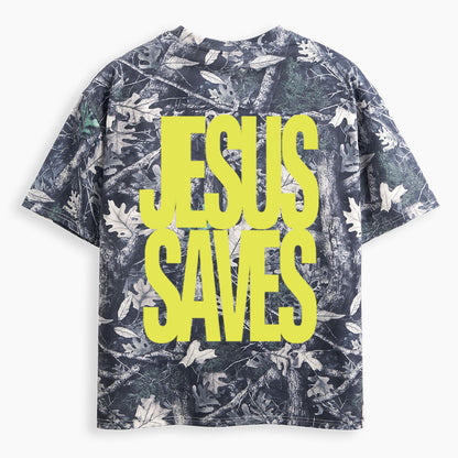 Jesus Saves Christian Camo T-Shirt
