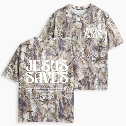 Jesus Saves Christian Camo T-Shirt