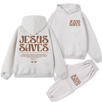 Jesus Saves Christian Premium Fleece Hoodie Set
