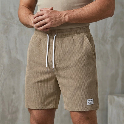 Relaxed Drawstring Shorts with Textured Finish and Tailored Comfort