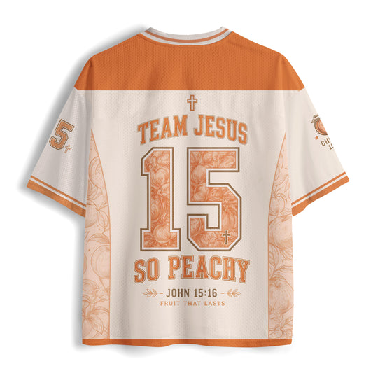 Life With Jesus So Peachy  Christian Mesh Jersey