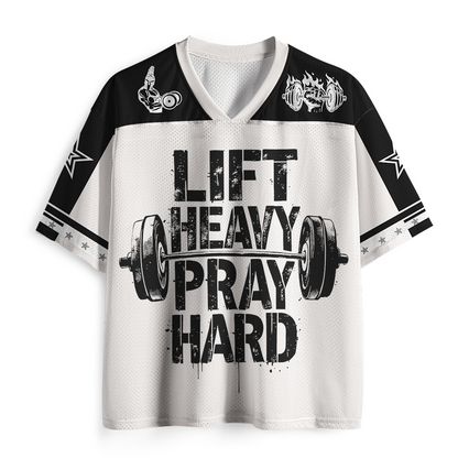 Lift Heavy Pray Hard Christian Mesh Jersey