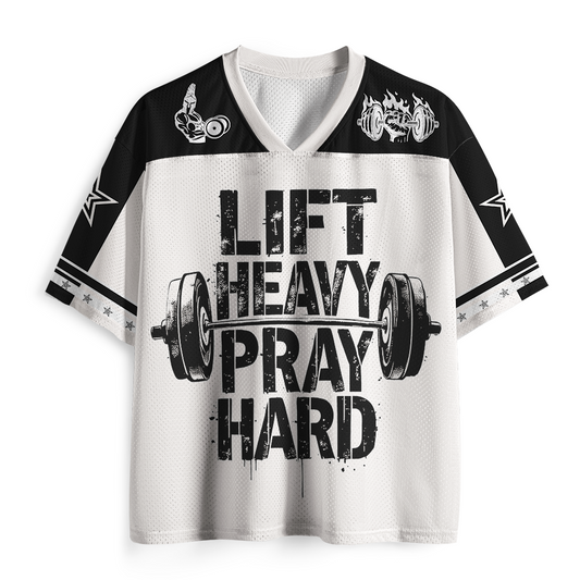 Lift Heavy Pray Hard Christian Mesh Jersey
