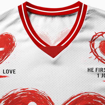 Love Never Fails Christian Mesh Jersey
