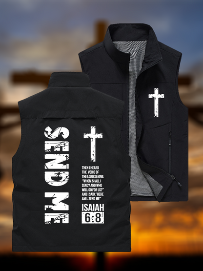 Send Me Isaiah 6:8 Jesus God Christian Outdoor Quick-dry Vest