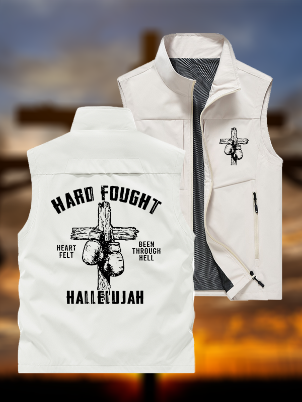 Hard Fought Hallelujah Jesus God Christian Outdoor Quick-dry Vest