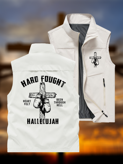 Hard Fought Hallelujah Jesus God Christian Outdoor Quick-dry Vest